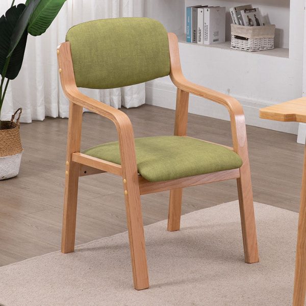 Modern Simplicity Fabric Wood Sponge Square Dining Chair Backrest Armrest For Dining Room - Image 2