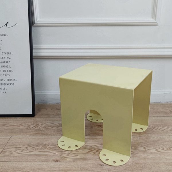 Modern Minimalist Square Table Top Cold Rolled Plate Side Table 4-Leg For Living Room - Image 10