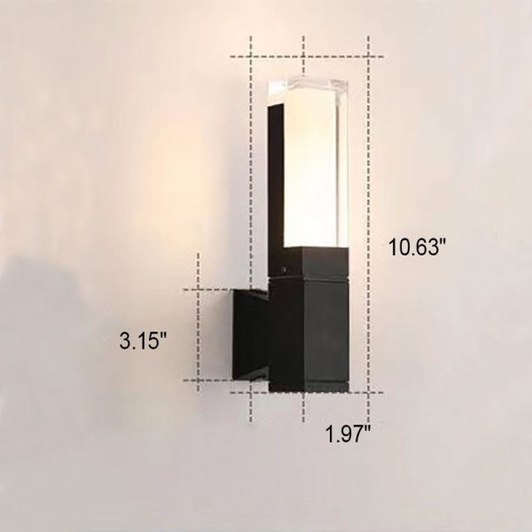 Outdoor Modern Waterproof Rectangular Column LED Wall Sconce Lamp - Image 9