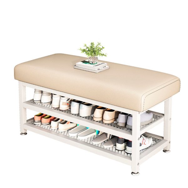 Modern Luxury Rectangle Tech Fabric Carbon Steel Shoe Storage 2-Shelf For Entryways - Image 19