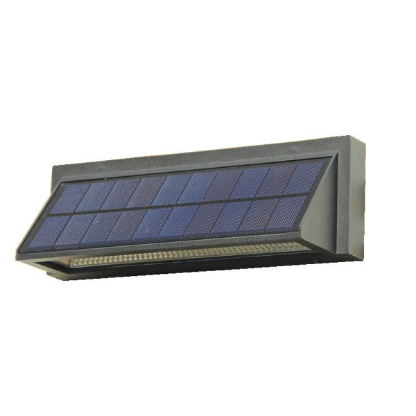 Outdoor Solar Waterproof Rectangular Slant LED Patio Wall Sconce Lamp - Image 8