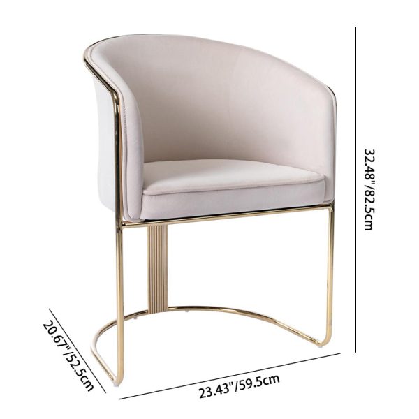 Modern Luxury Half Round Curved Leather Metal Frame Dining Chair Backrest Armrest For Dining Room - Image 4