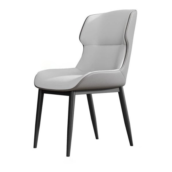 Modern Simplicity Square Cushion Artificial PU Leather Carbon Steel Dining Chair Backrest For Dining Room - Image 12