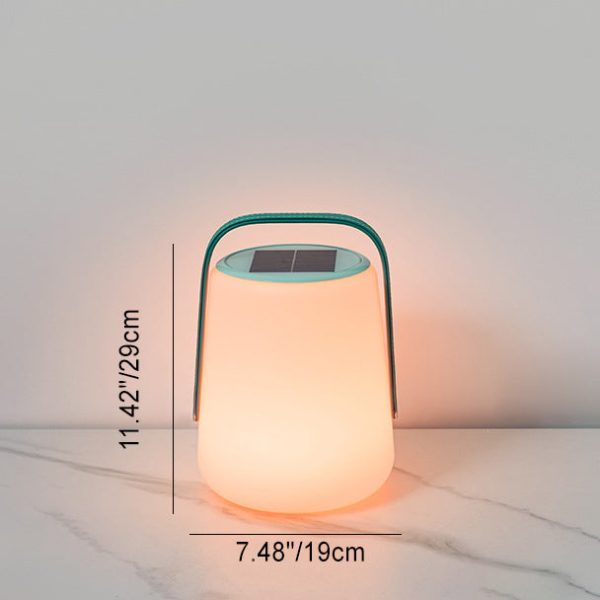 Modern Minimalist Solar Waterproof Leather PE Cylinder Striped Lantern Portable LED Landscape Lighting Outdoor Light For Outdoor Patio - Image 5