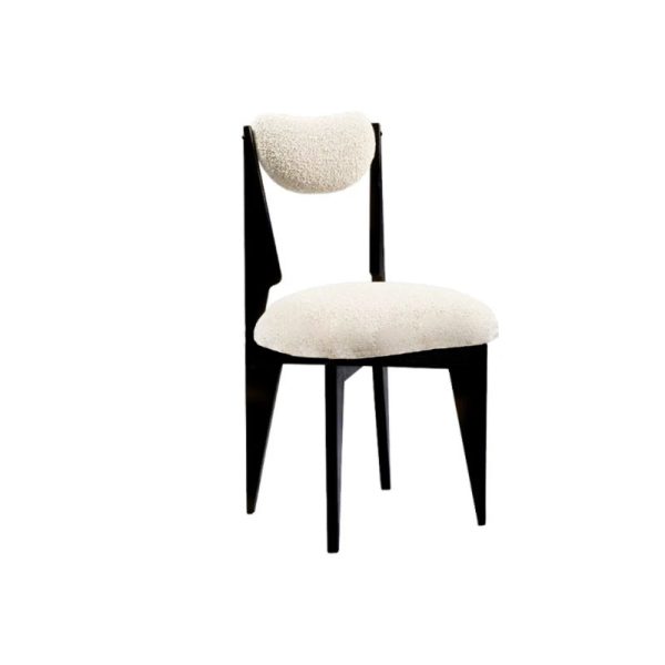 Modern Minimalist Square Wood Velvet Dining Chair Backrest Armless For Dining Room - Image 20