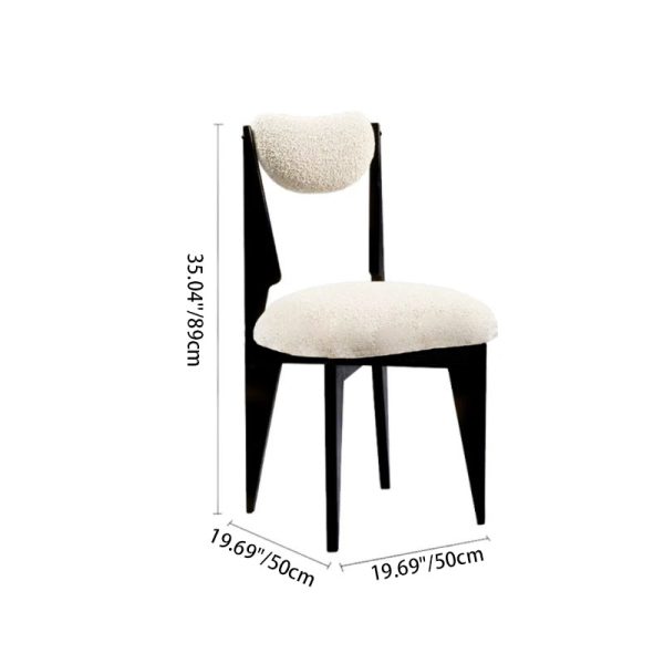 Modern Minimalist Square Wood Velvet Dining Chair Backrest Armless For Dining Room - Image 4
