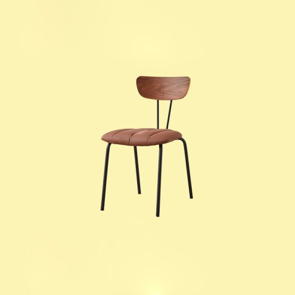Contemporary Luxury Square PU Leather Carbon Steel Dining Chair Backrest For Dining Room - Image 15
