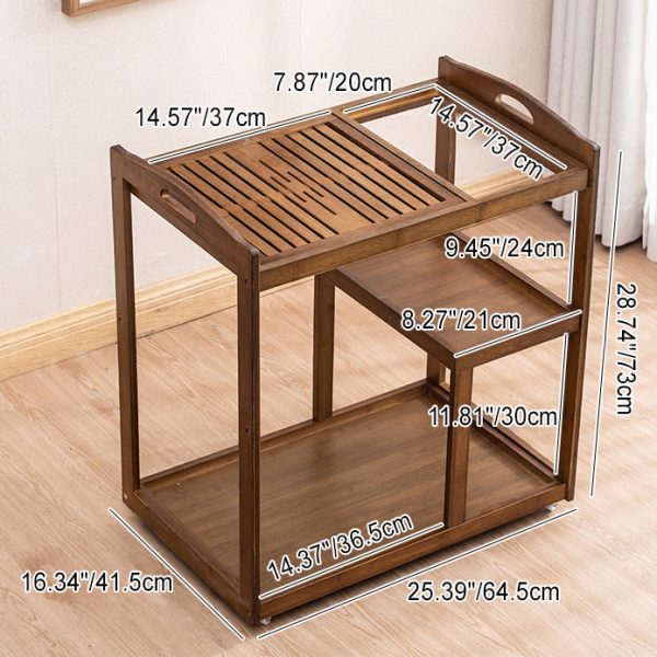 Modern Minimalist Rectangle Solid Wood End Table 3-Tier For Living Room - Image 4