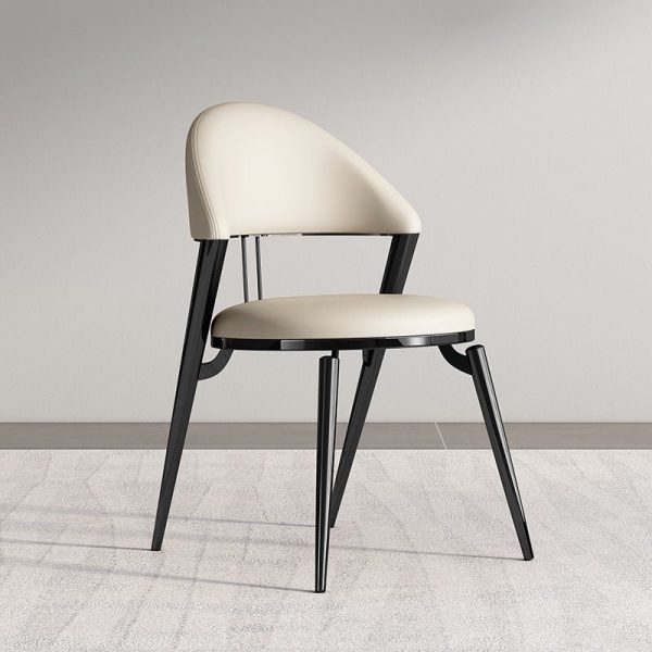 Modern Luxury Round Cushion Lambswool Sponge Black Titanium Dining Chair Backrest For Dining Room - Image 17