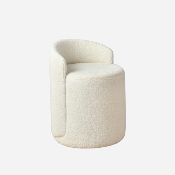 Modern Minimalist Cylinder Leather Cashmere Kilim Bird Check Foam Vanity Stool Backrest Swivel For Bedroom - Image 12