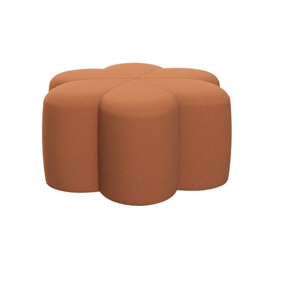 Contemporary Nordic Plum Blossom Shape Fabric Velvet Footstool For Living Room - Image 9