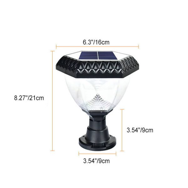 Modern Simplicity Solar Hexagonal Quadrilateral Triangle Round ABS Acrylic LED Post Head Light For Garden - Image 4