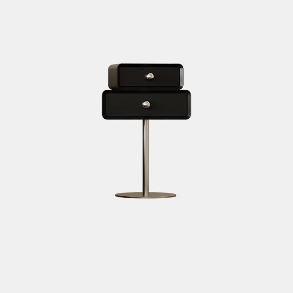 Modern Eclectic Rectangular Stainless Steel Pine End Table 2-Tier For Living Room - Image 20