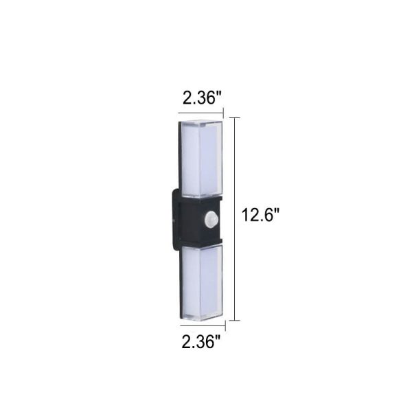 Modern Simple Rectangular Aluminum PC Induction Outdoor Waterproof LED Wall Sconce Lamp - Image 8