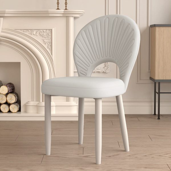 Modern Minimalist Curved Half Round Square PU Leather Iron Dining Chair Backrest Armless For Dining Room - Image 19