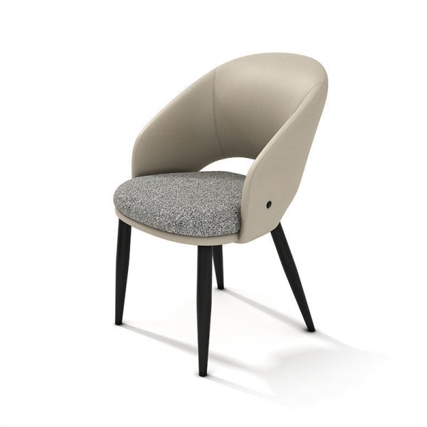 Modern Luxury Square Metal Leather Foam Dining Chair Four Legs Backrest For Dining Room - Image 7