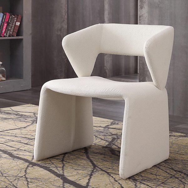 Contemporary Creative Triangle Rectangle Velvet Wood Dining Chair Backrest Armless For Dining Room - Image 3