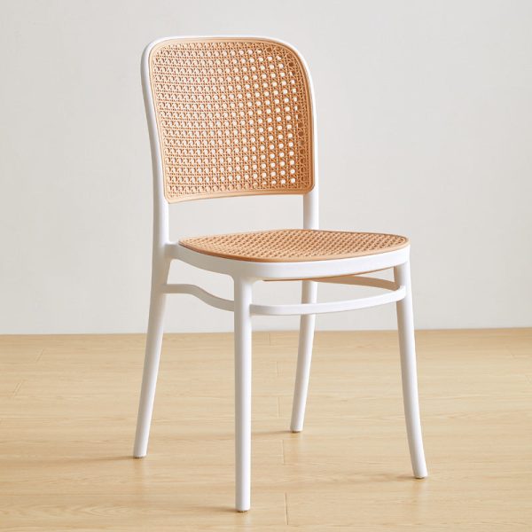 Modern Minimalist Square Rattan Plastic Dining Chair For Dining Room - Image 14