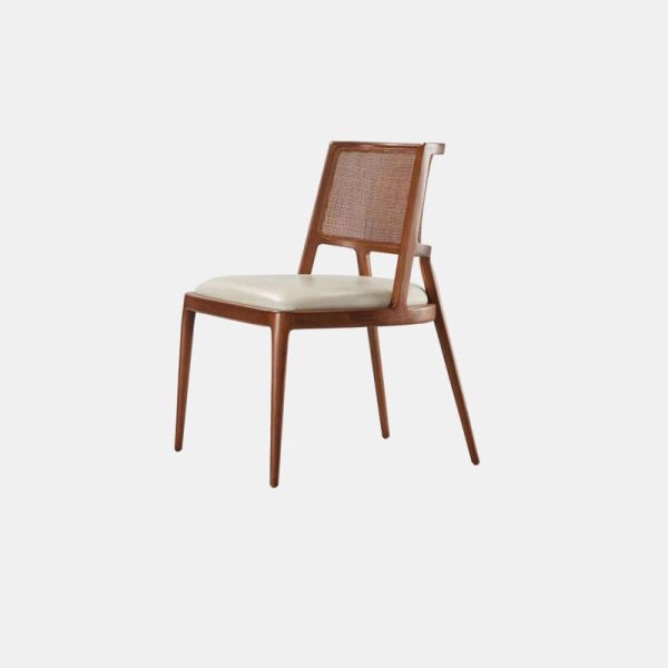 Traditional Chinese Square Wood Weaving Leather Dining Chair Four Legs Backrest Armrest For Dining Room - Image 11