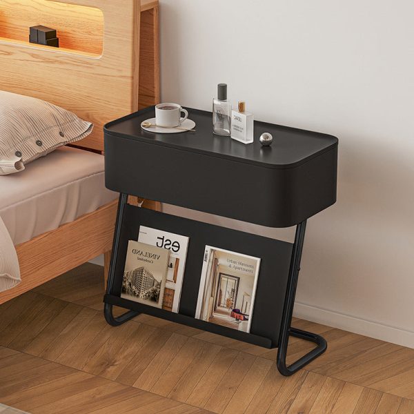 Modern Minimalist Rectangular Stainless Steel Carbon Steel Nightstand 1-Cabinet Swivel For Bedside - Image 17