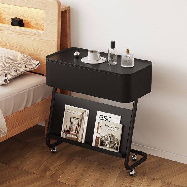 Modern Minimalist Rectangular Stainless Steel Carbon Steel Nightstand 1-Cabinet Swivel For Bedside - Image 19