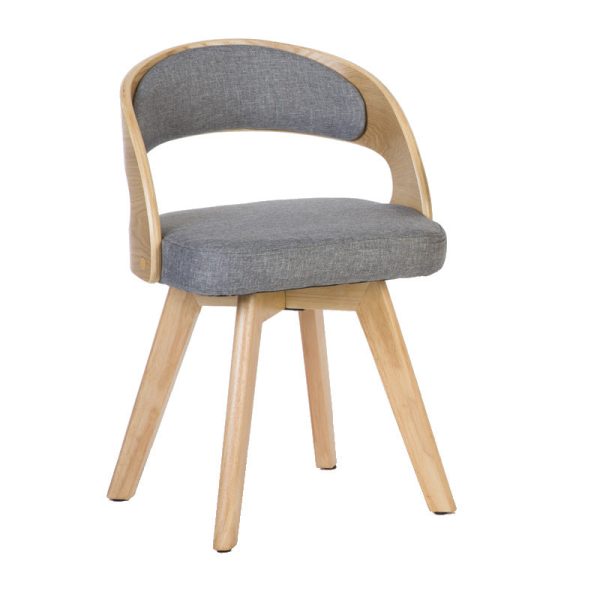 Modern Minimalist Square Fabric Wood Dining Chair Backrest For Dining Room - Image 14