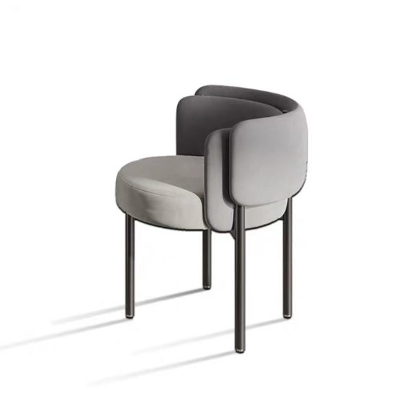 Contemporary Luxury Fabric Upholstered Metal Legs Dining Chair Backrest For Dining Room - Image 11