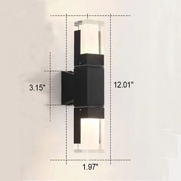 Outdoor Modern Waterproof Rectangular Column LED Wall Sconce Lamp - Image 10