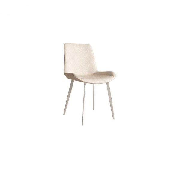 Contemporary Scandinavian Leather Carbon Steel Sponge Square Curved Dinining Chair Backrest For Dining Room - Image 16