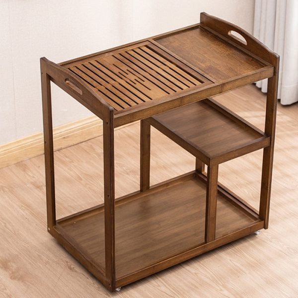 Modern Minimalist Rectangle Solid Wood End Table 3-Tier For Living Room - Image 6
