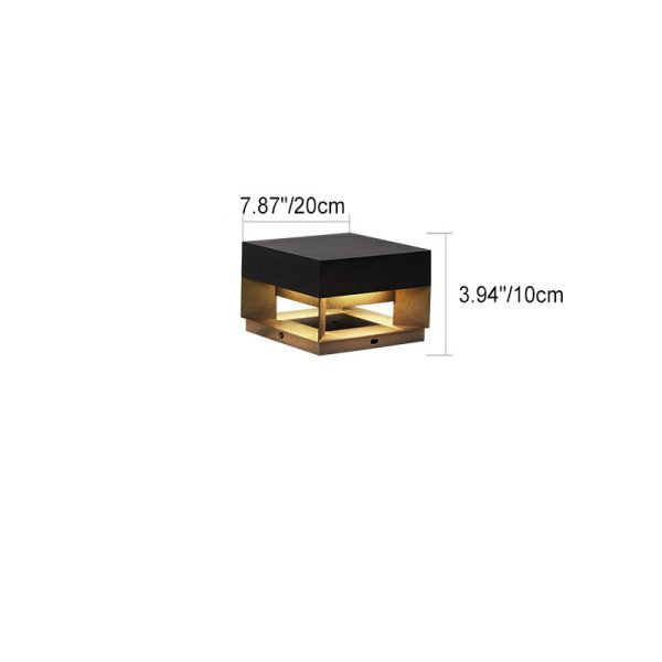 Modern Minimalist Square Geometric Stainless Steel LED Outdoor Waterproof Pillar Light Landscape Light For Garden - Image 7