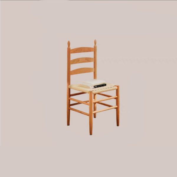 Contemporary Retro Square Braided Rope Solid Wood Dining Chair Ladder-back Footrest For Dining Room - Image 10