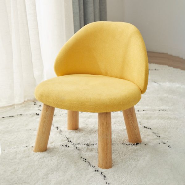 Contemporary Nordic Fabric Round Footstool Backrest For Entryways - Image 2