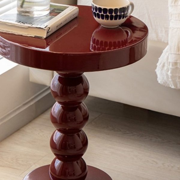 Traditional Vintage Round Beaded Wooden Coffee Table For Living Room - Image 5