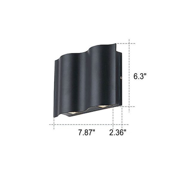 Modern Wave Aluminum Waterproof LED Outdoor Wall Sconce Lamp - Image 8