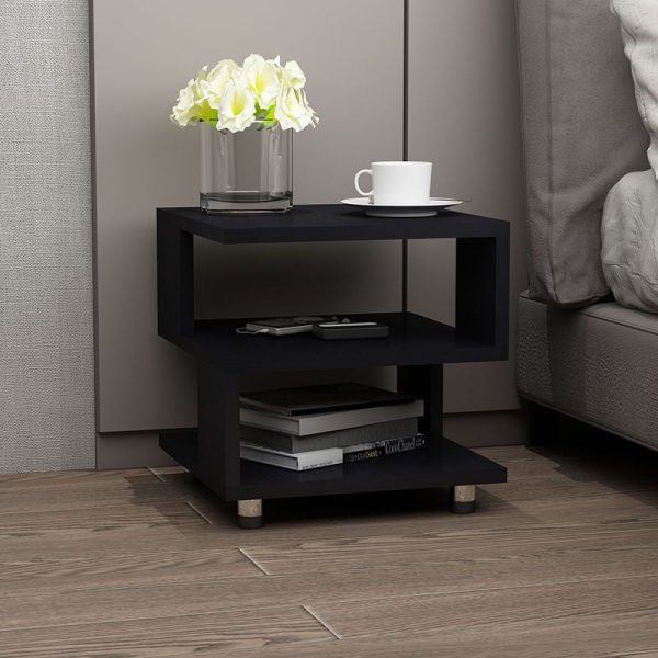 Contemporary Creative Square Cube Plate Side Table 3-Tier For Bedside - Image 3