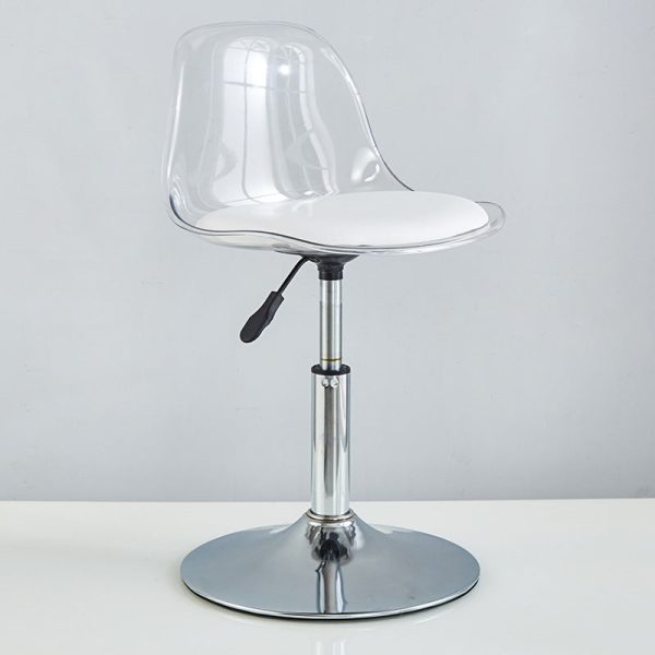 Modern Minimalist Square Round Cylinder Base Metal PET Bar Stool Backrest Footrest For Dining Room - Image 13