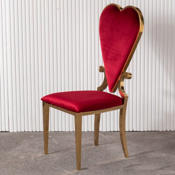 Contemporary Creative Spade Hearts Plum Square Velvet Titanium Dining Chair Backrest For Living Room - Image 8