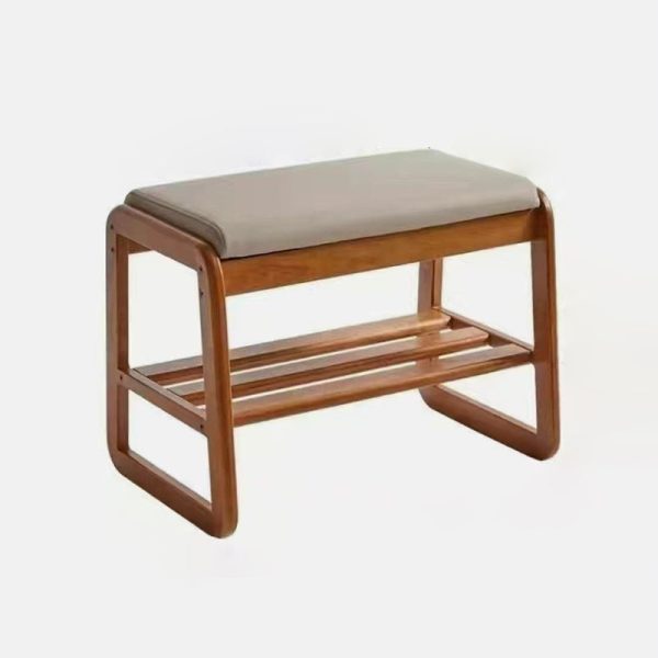 Contemporary Scandinavian Rectangle Tech Cloth Solid Wood Shoe Storage 1-Shelf For Entryways - Image 29
