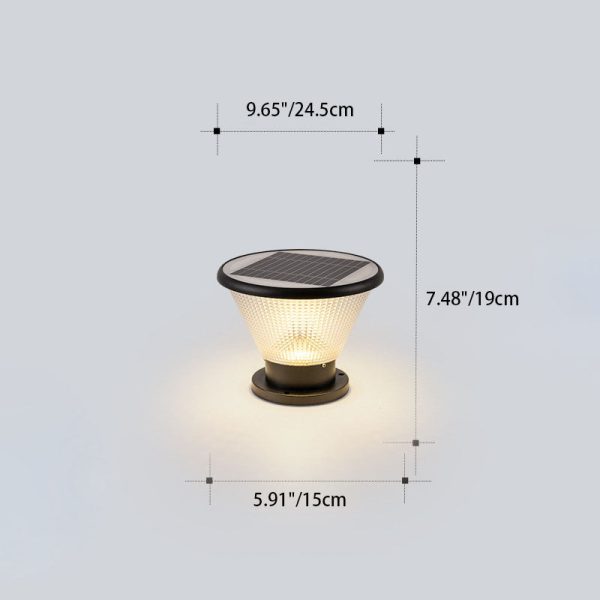 Modern Simplicity Solar Square Round Aluminum Acrylic LED Post Head Light For Garden - Image 5