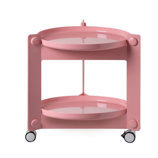 Contemporary Scandinavian Tray Top ABS Triangle Frame Movable End Table 2-Tier For Living Room - Image 17