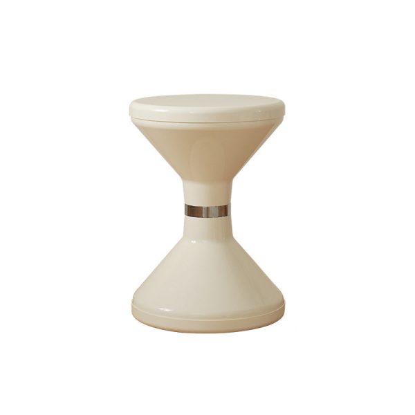 Contemporary Scandinavian ABS Round Hourglass End Table Portable For Living Room - Image 10