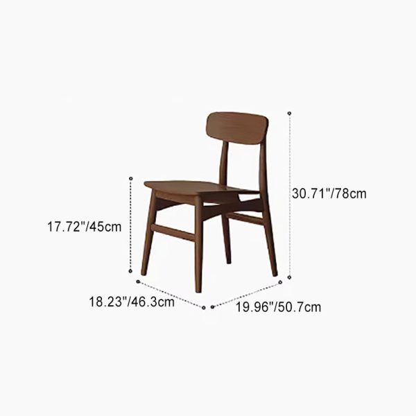 Traditional Vintage Square Cherry Wood Dining Chair Backrest Footrest For Dining Room - Image 5