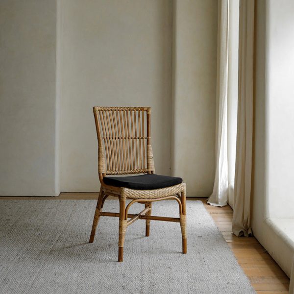 Traditional Chinese Square Wood Weaving Dining Chair Four Legs Backrest Armrest For Dining Room - Image 10