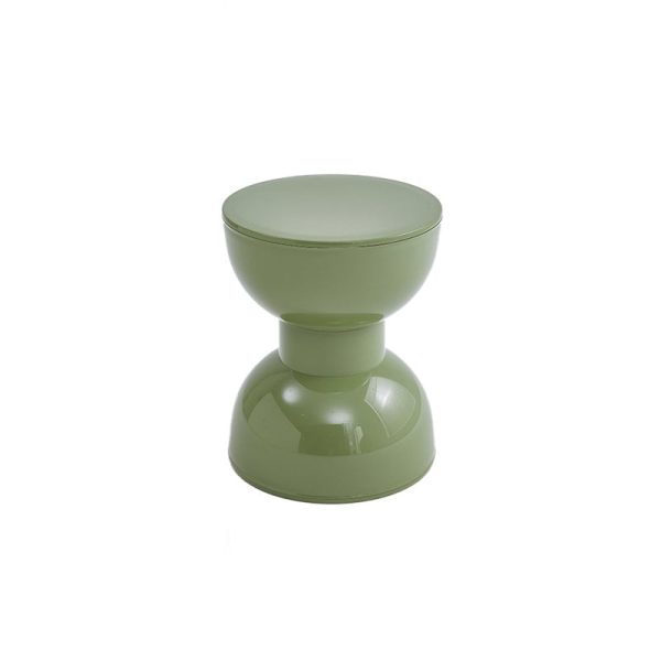 Contemporary Scandinavian Round Hourglass Shape Plastic Footstool Backless Armless For Entryways - Image 15