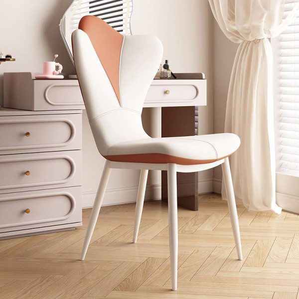 Contemporary Nordic Rectangular Shape Backrest PU Leather Carbon Steel Dining Chair For Living Room - Image 2