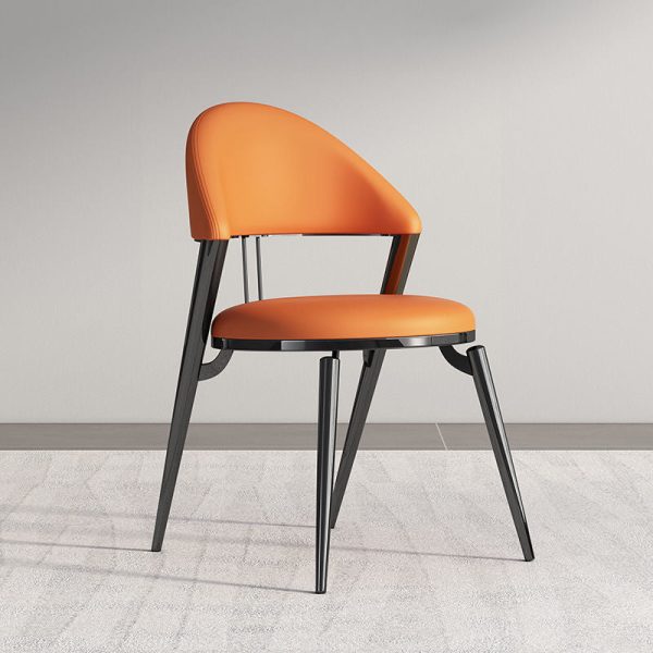 Modern Luxury Round Cushion Lambswool Sponge Black Titanium Dining Chair Backrest For Dining Room - Image 18