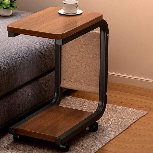 Modern Minimalist Square Tabletop Density Board Metal Side Table 1-Storage For Living Room - Image 12