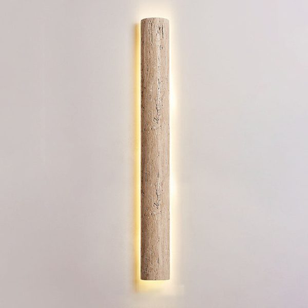 Modern Minimalist Waterproof Long Yellow Travertine LED Wall Sconce Lamp For Outdoor Patio - Image 11