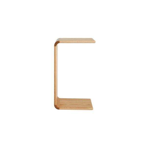Contemporary Nordic Rectangular Square C Shape Wood Walnut End Table Embedded For Living Room - Image 17